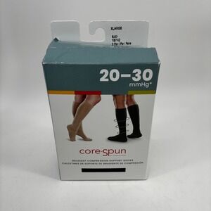 Core-Spun by Therafirm 20-30 mmHg Compression Support Socks Black XL 18742